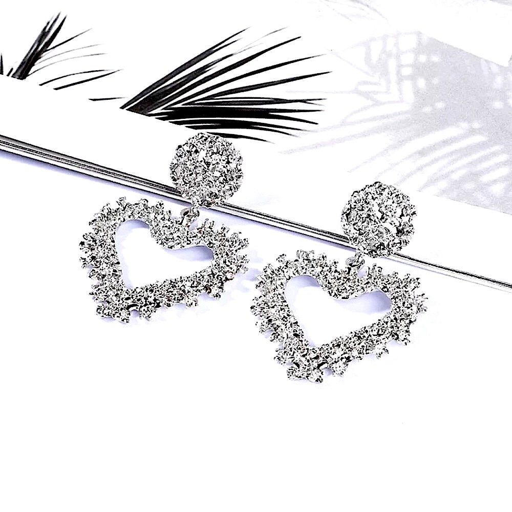 🆑10/$25🆑𝗖𝗟𝗘𝗔𝗥𝗔𝗡𝗖𝗘 Big Heart Silver Dangle Earrings NEW - Picture 4 of 9